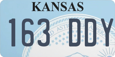 KS license plate 163DDY