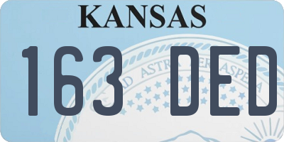 KS license plate 163DED