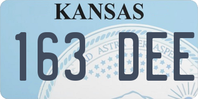 KS license plate 163DEE