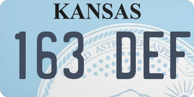 KS license plate 163DEF