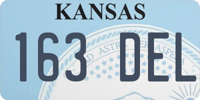 KS license plate 163DEL