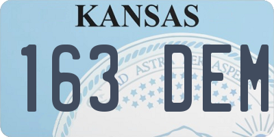 KS license plate 163DEM