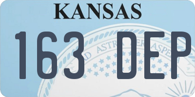 KS license plate 163DEP