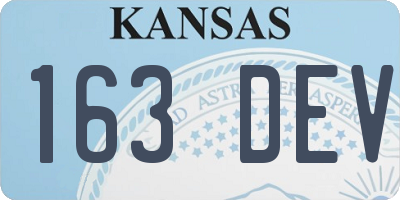 KS license plate 163DEV