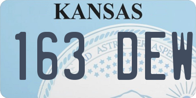 KS license plate 163DEW