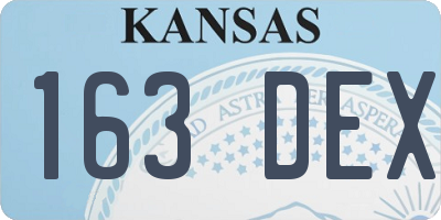 KS license plate 163DEX
