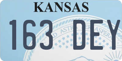 KS license plate 163DEY
