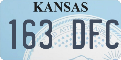 KS license plate 163DFC