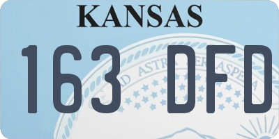 KS license plate 163DFD