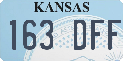 KS license plate 163DFF