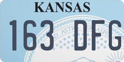 KS license plate 163DFG