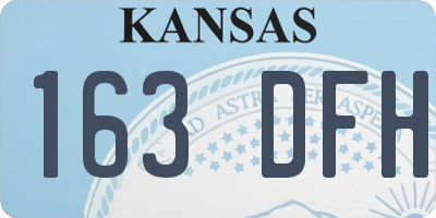 KS license plate 163DFH