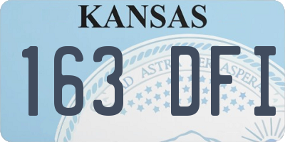 KS license plate 163DFI