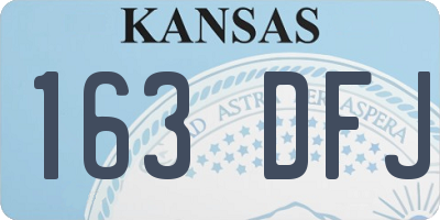 KS license plate 163DFJ