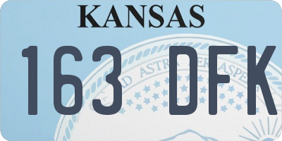 KS license plate 163DFK