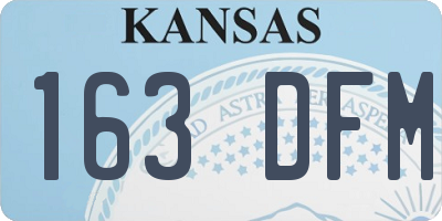 KS license plate 163DFM