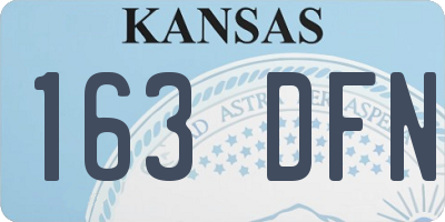 KS license plate 163DFN