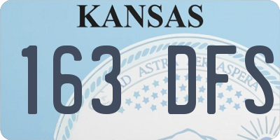 KS license plate 163DFS