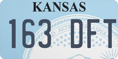 KS license plate 163DFT
