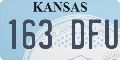 KS license plate 163DFU