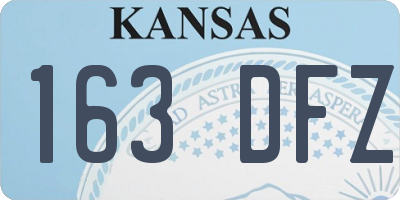 KS license plate 163DFZ
