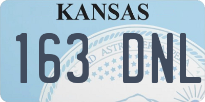 KS license plate 163DNL