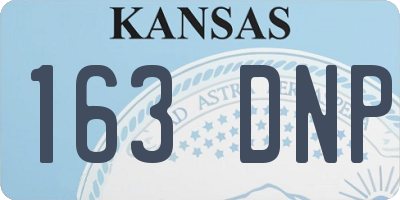 KS license plate 163DNP