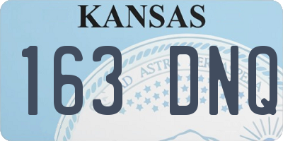 KS license plate 163DNQ