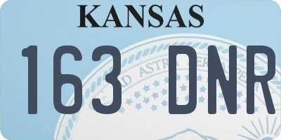 KS license plate 163DNR