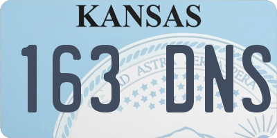 KS license plate 163DNS