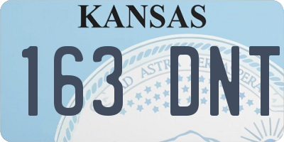 KS license plate 163DNT
