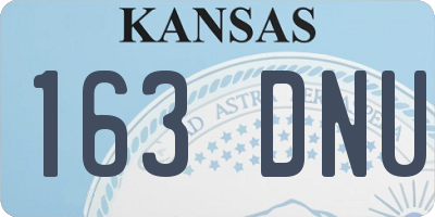 KS license plate 163DNU