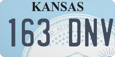 KS license plate 163DNV