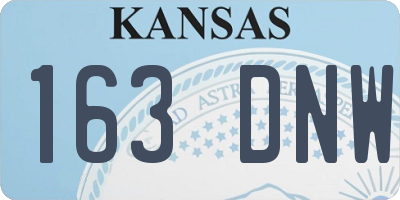 KS license plate 163DNW