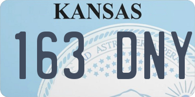 KS license plate 163DNY