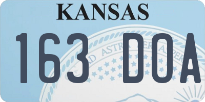 KS license plate 163DOA