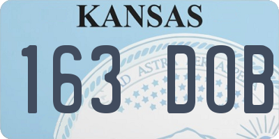 KS license plate 163DOB