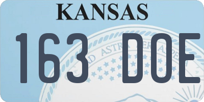 KS license plate 163DOE