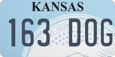 KS license plate 163DOG