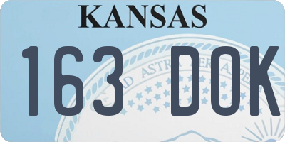 KS license plate 163DOK