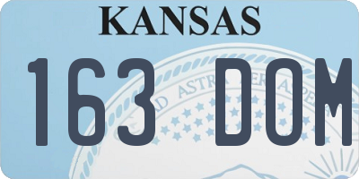 KS license plate 163DOM