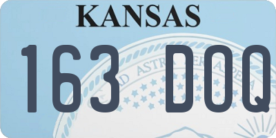 KS license plate 163DOQ