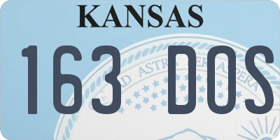 KS license plate 163DOS