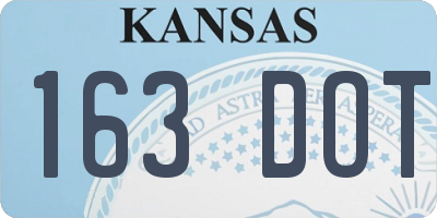 KS license plate 163DOT