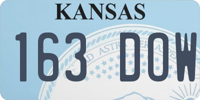 KS license plate 163DOW