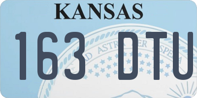 KS license plate 163DTU
