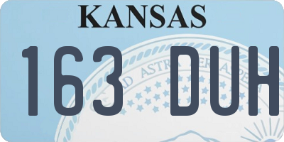 KS license plate 163DUH