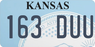 KS license plate 163DUU