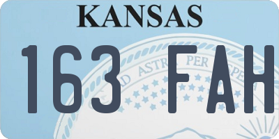 KS license plate 163FAH
