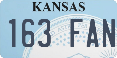 KS license plate 163FAN